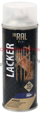 Лак аэроз.INRAL LACKER акриловый, прозрачный, 400мл /23415/